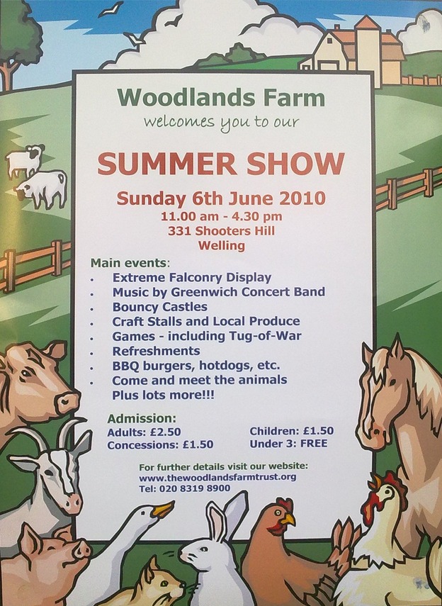 woodlands farm summer show flyer