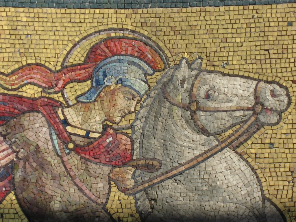 St George - a detail of the St George and the Dragon Mosaic, Garrison Church Woolwich