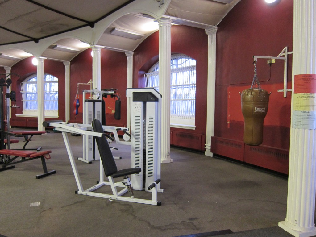 Punch bag and gym equipment in the Rotunda