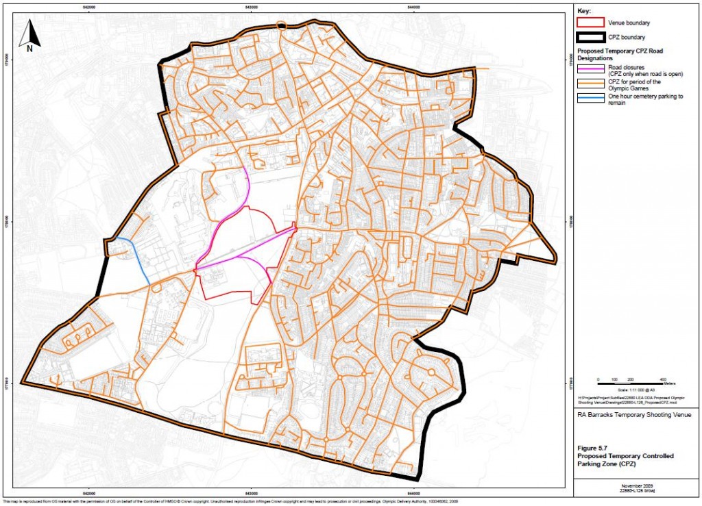 Map of Olympics Controlled Parking Zone