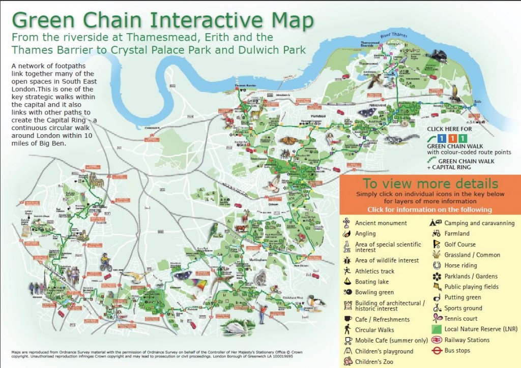 Interactive map from Green Chain Walk web site