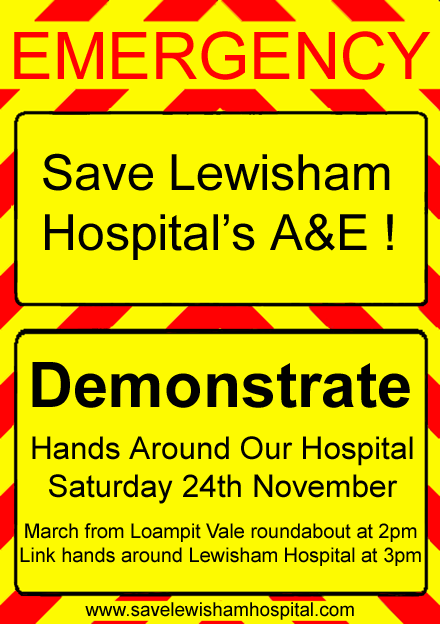 Save Lewisham A&E poster