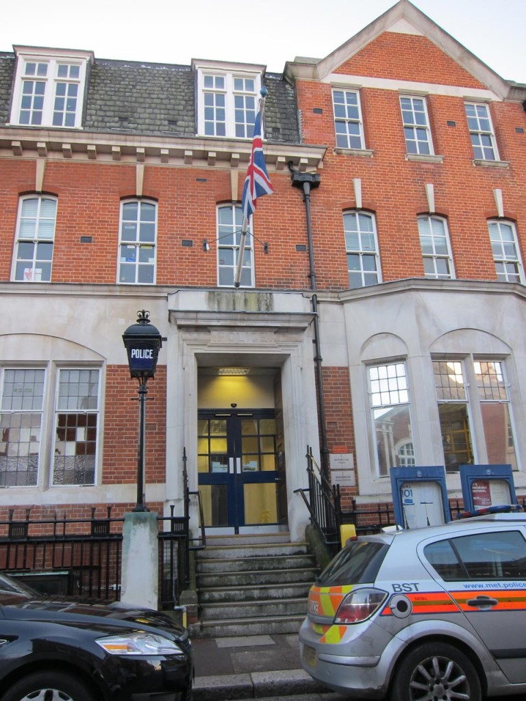 The entrance to Woolwich Police Station