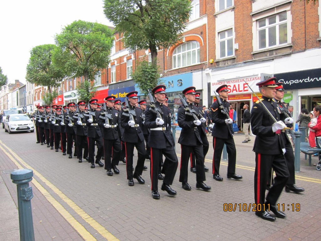 2nd Battalion the Princess of Wales’ Royal Regiment march through Woolwich