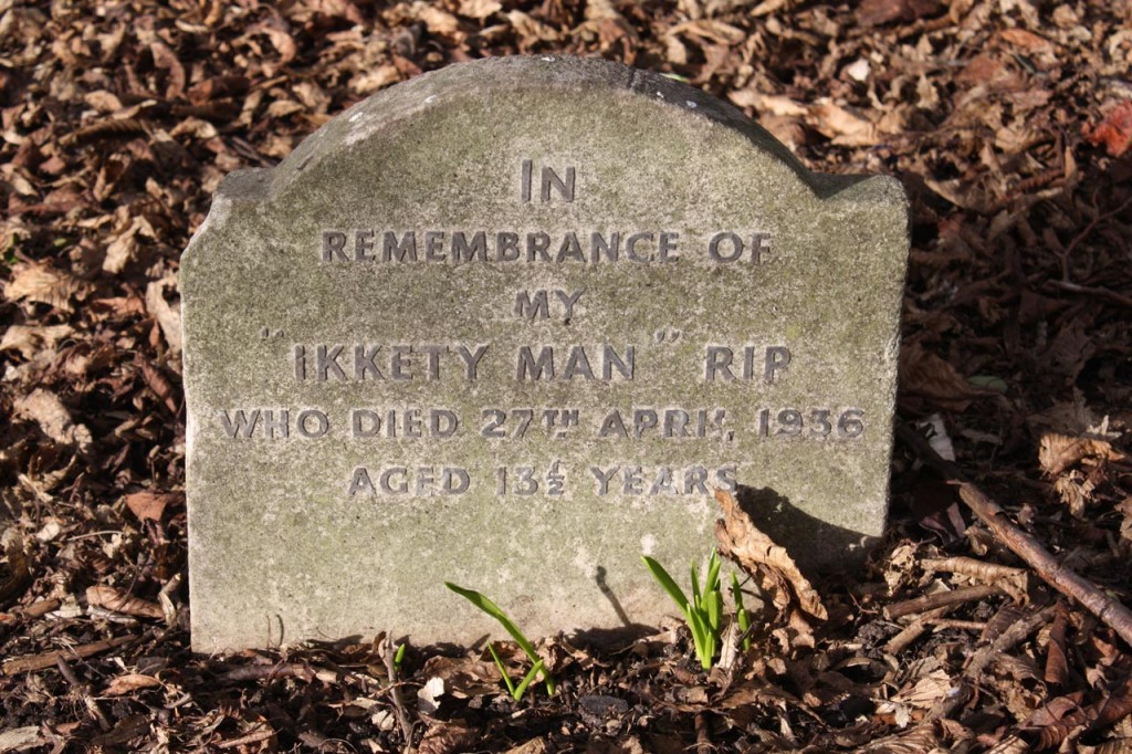 Headstone in the pet cemetery, Hornfair Park