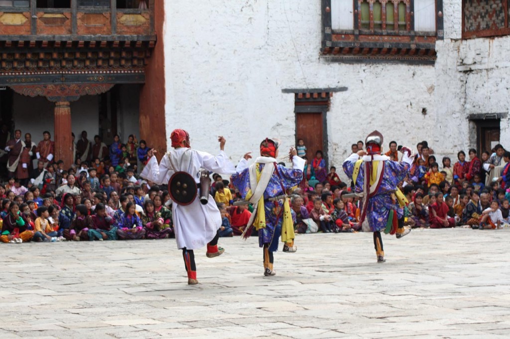 The Pholay Molay dance at Wangdue Phodrang Dzong in Bhutan
