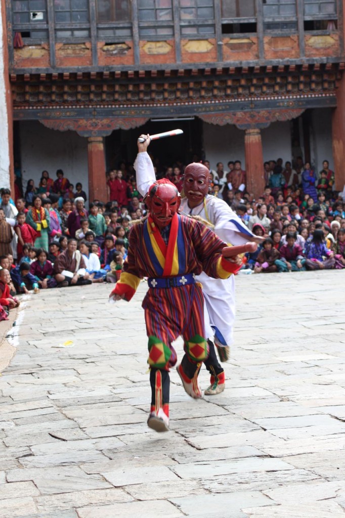 The Pholay Molay dance at Wangdue Phodrang Dzong in Bhutan