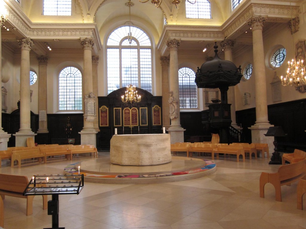 Henry Moore's stone altar at St Stephen Walbrook