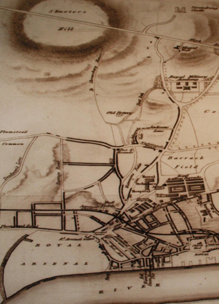 Snippet from1837 map in the Firepower Museum