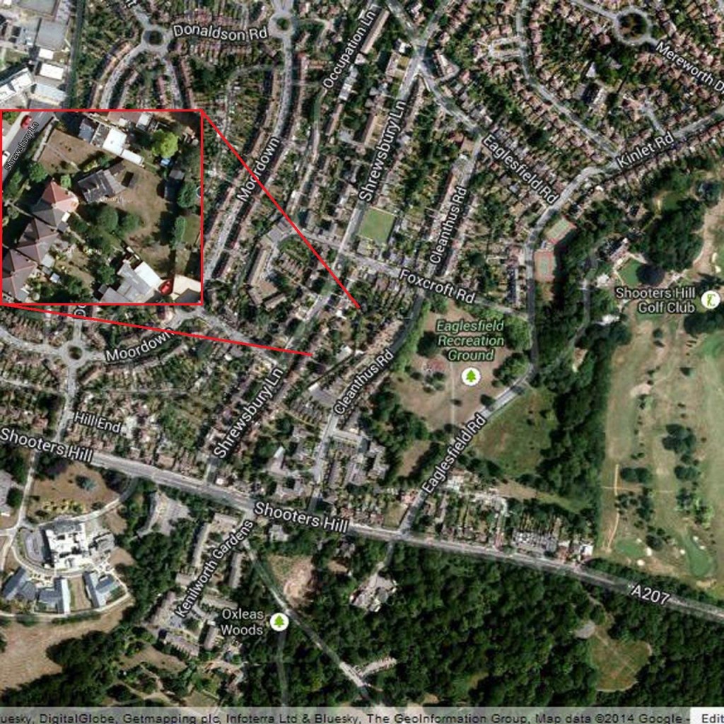 Google Maps Snippet showing Elmhurst Cottage