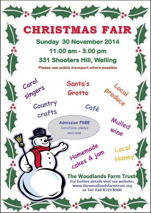 Woodlands Farm Christmas Fair poster