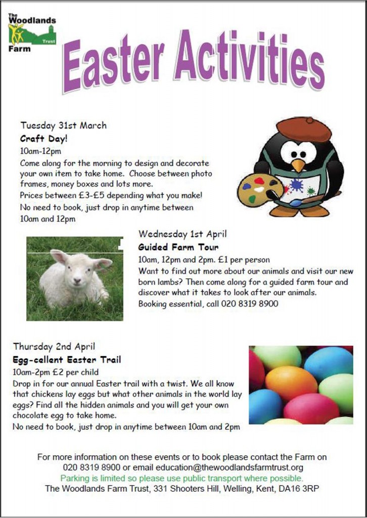 Woodlands Farm Easter Events poster