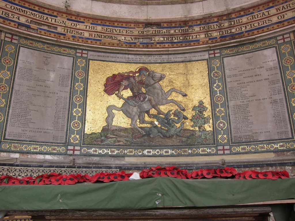 St George mosaic at St George's Garrison Church after first phase of restoration