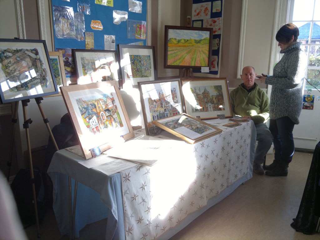 Local artist Ray Marshall at the Shrewsbury House Christmas Fair in 2012