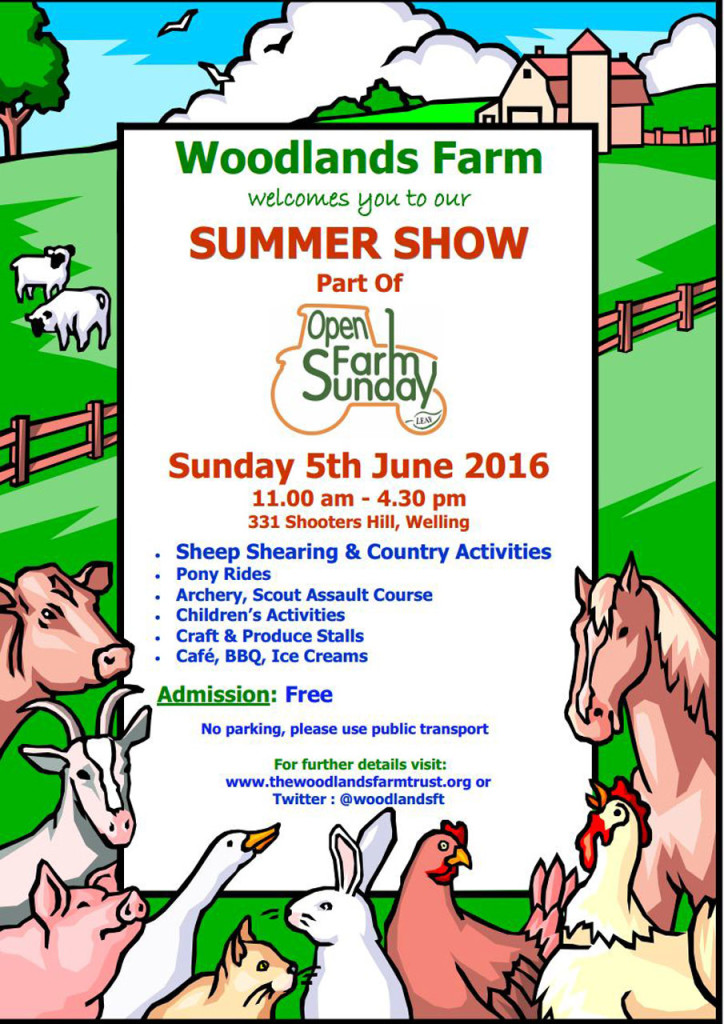 Woodlands Farm Summer Show 2016 poster