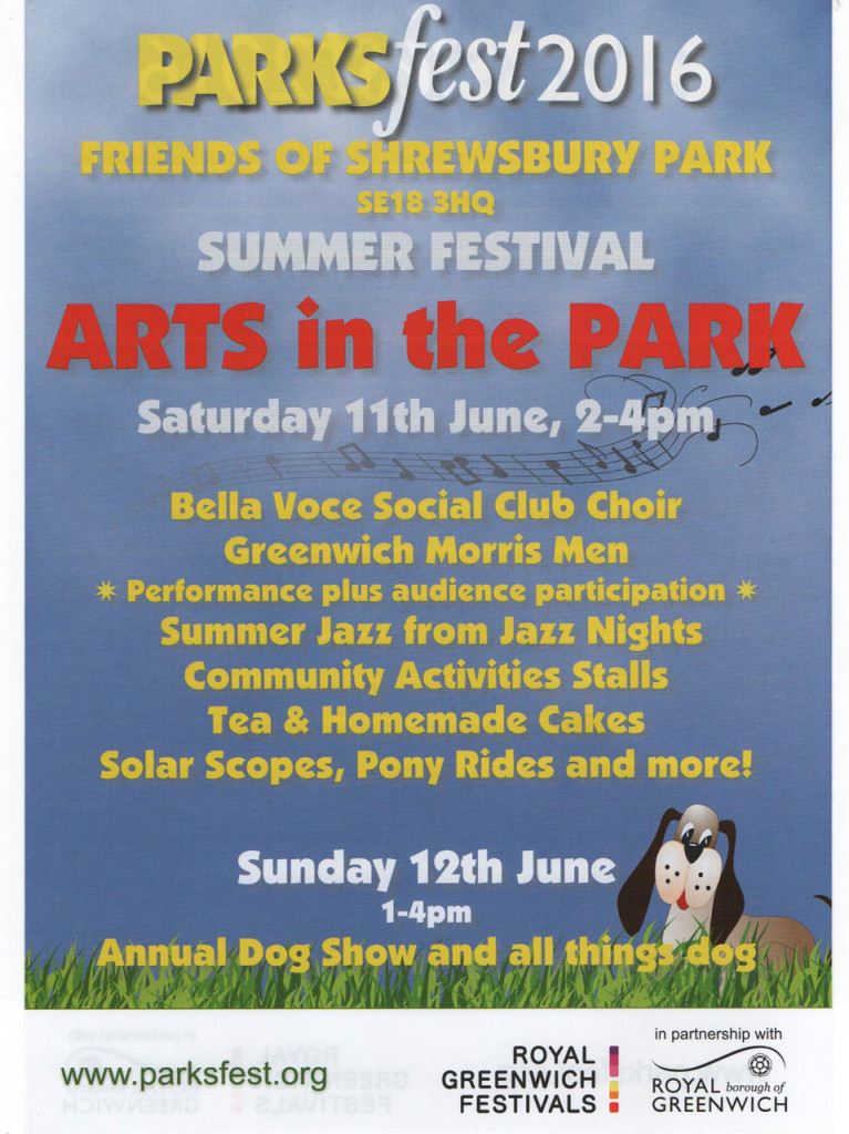 Friends of Shrewsbury Park Parksfest leaflet