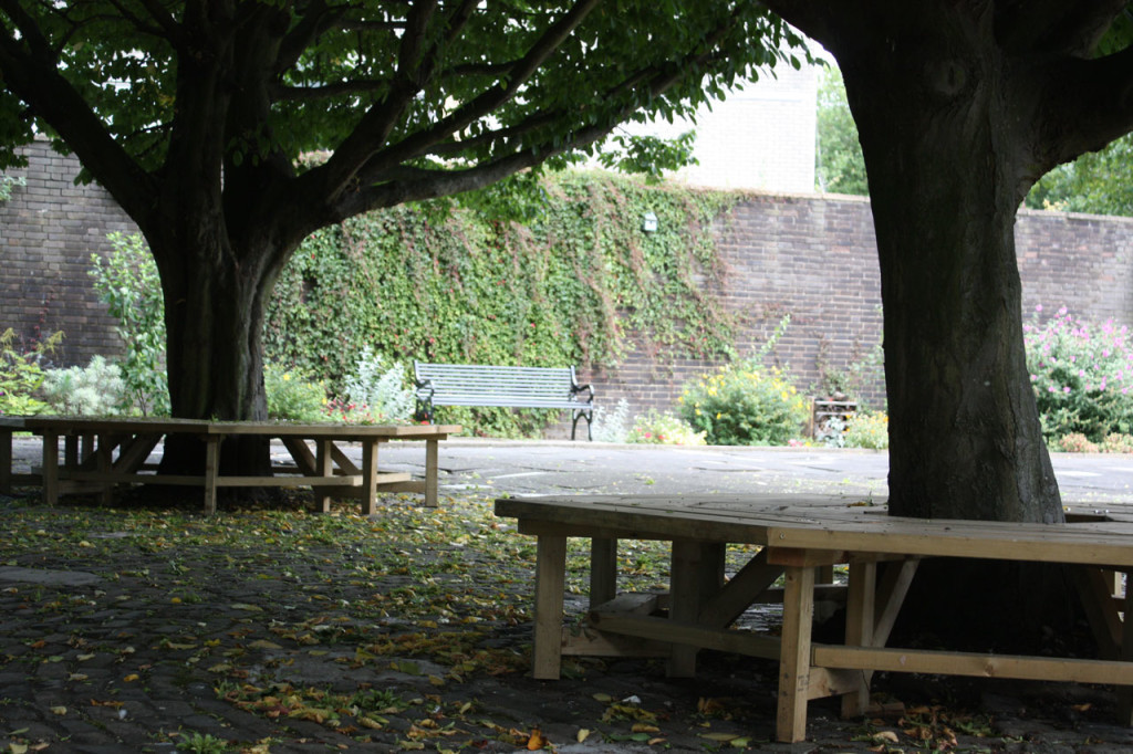 The Pet Cemetery Charlton showing the new Benches around the trees