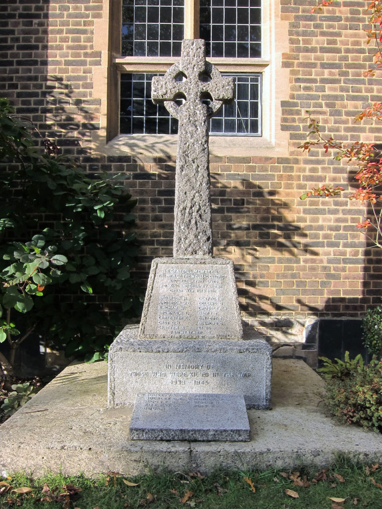 The Welling War Memorial in its current position at St John the Evangelist Church