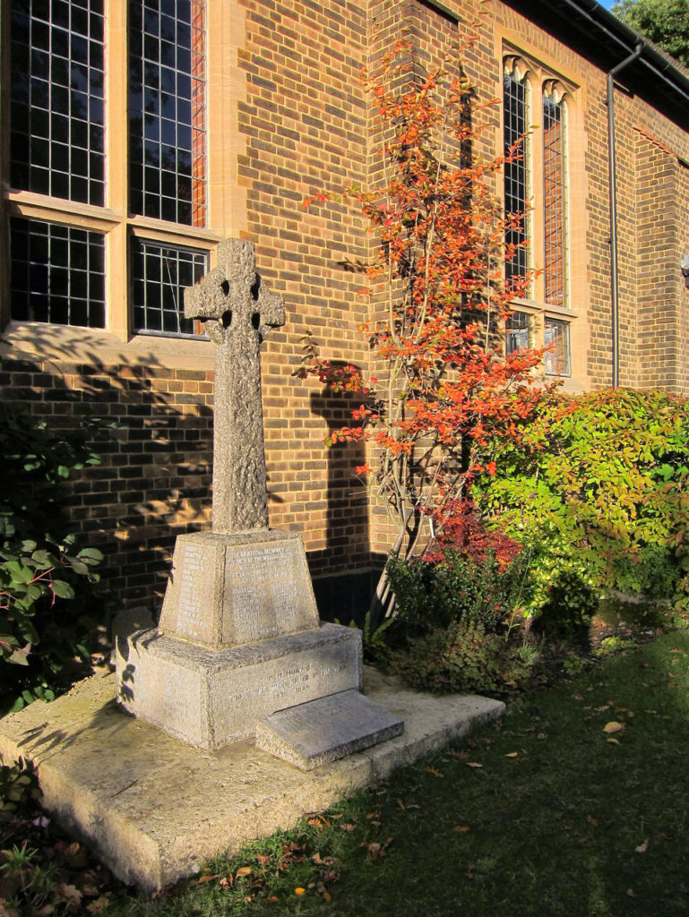 The Welling War Memorial in its current position at St John the Evangelist Church