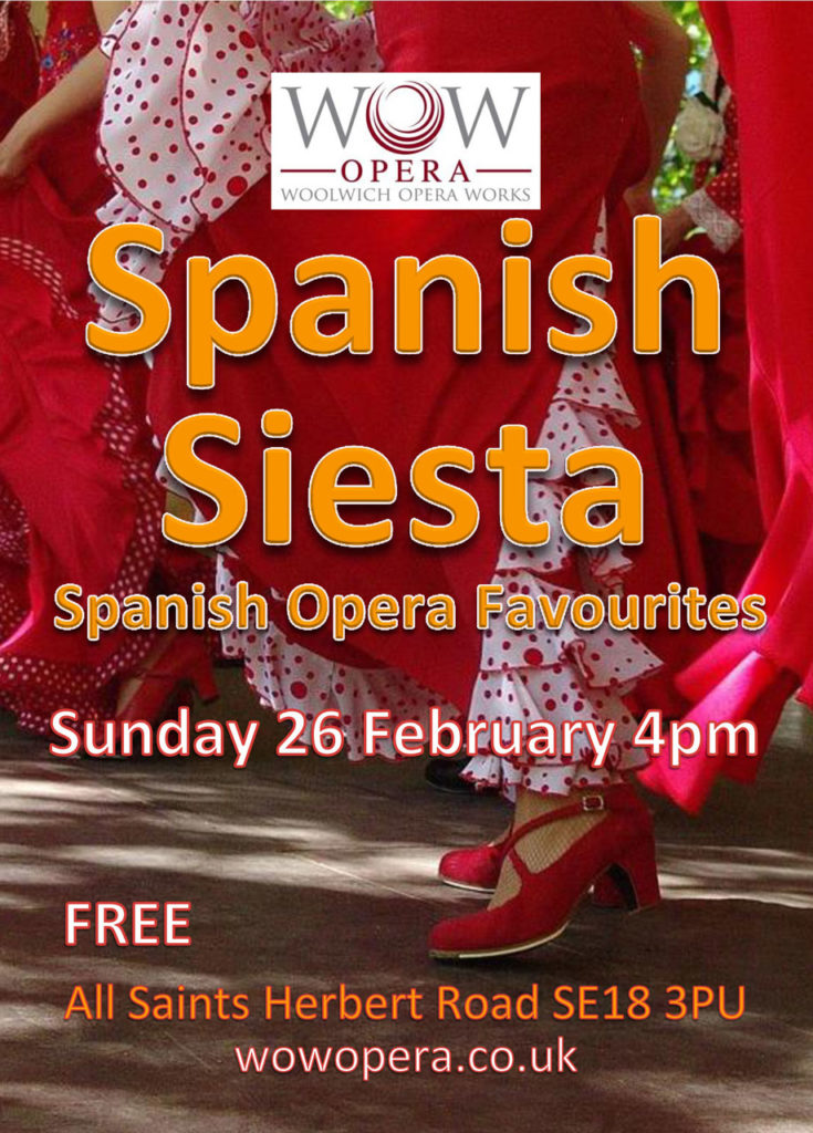 Woolwich Opera Works Spanish Siesta leaflet