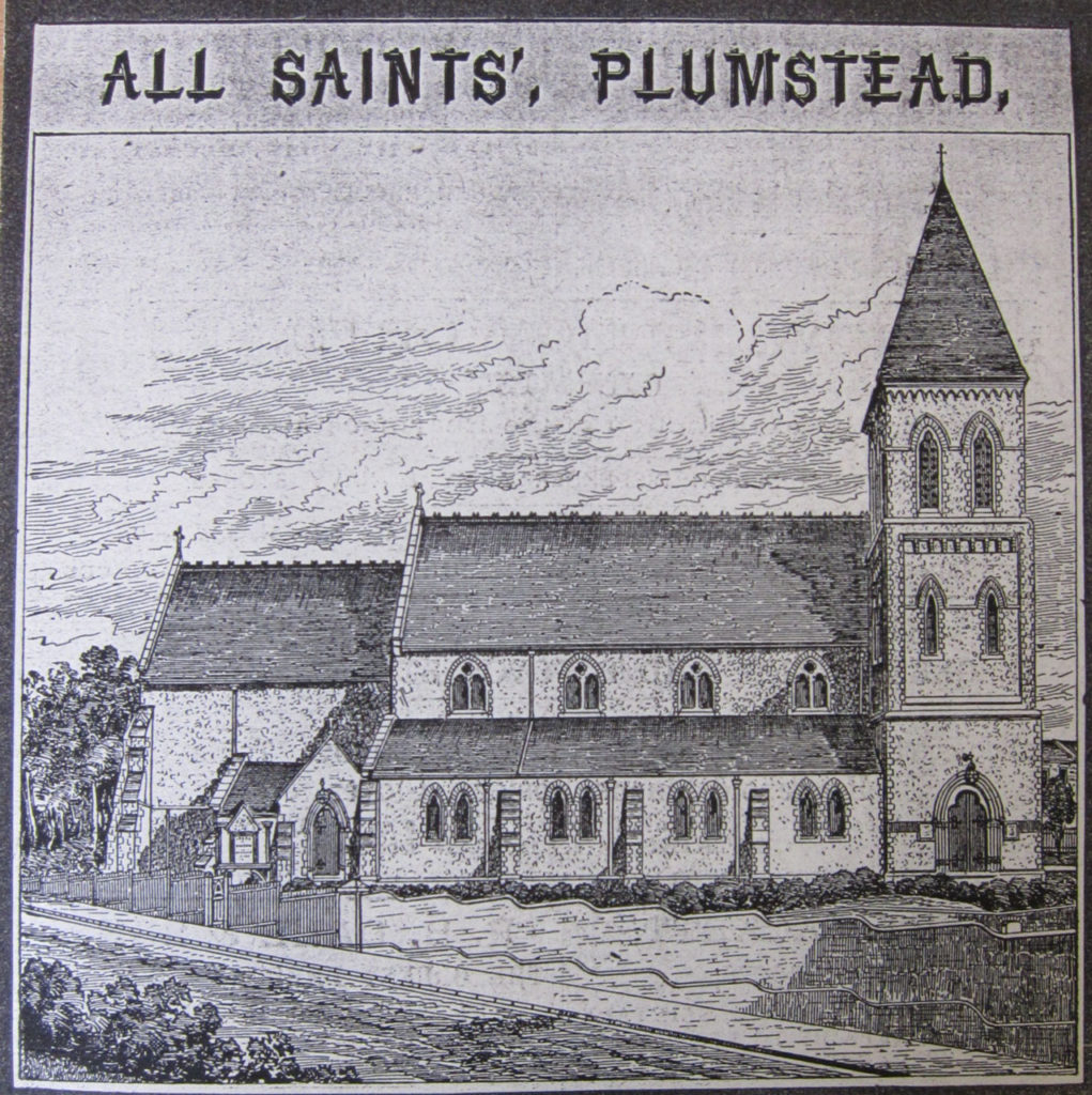 Sketch of original All Saints Church from Greenwich Heritage Centre