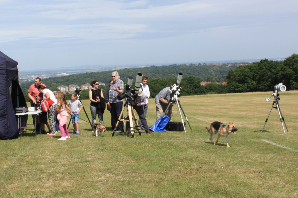 Solar telescopes at the 2015 Shrewsbury Park Summer Festival
