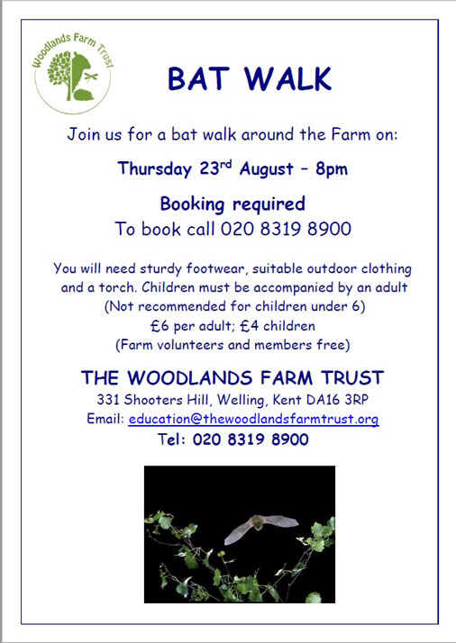 Woodlands Farm Bat Walk poster