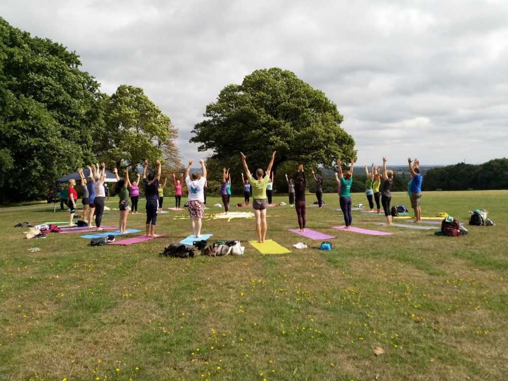 108 non-stop sun salutations in Shrewsbury Park