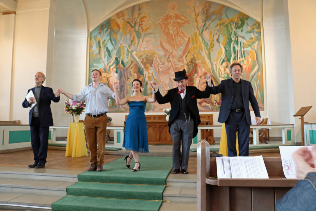 Peter Knapp, Tristan Stocks, Chiara Vinci, Tony Baker, and Jeremy Silver at Woolwich Opera Works’ “Incanto” The Magic of Naples at All Saints Church