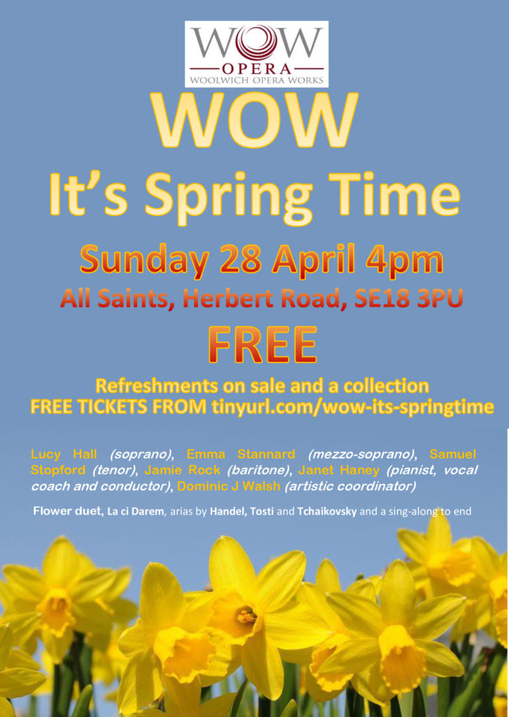 Woolwich Opera Works "It's Springtime" concert poster