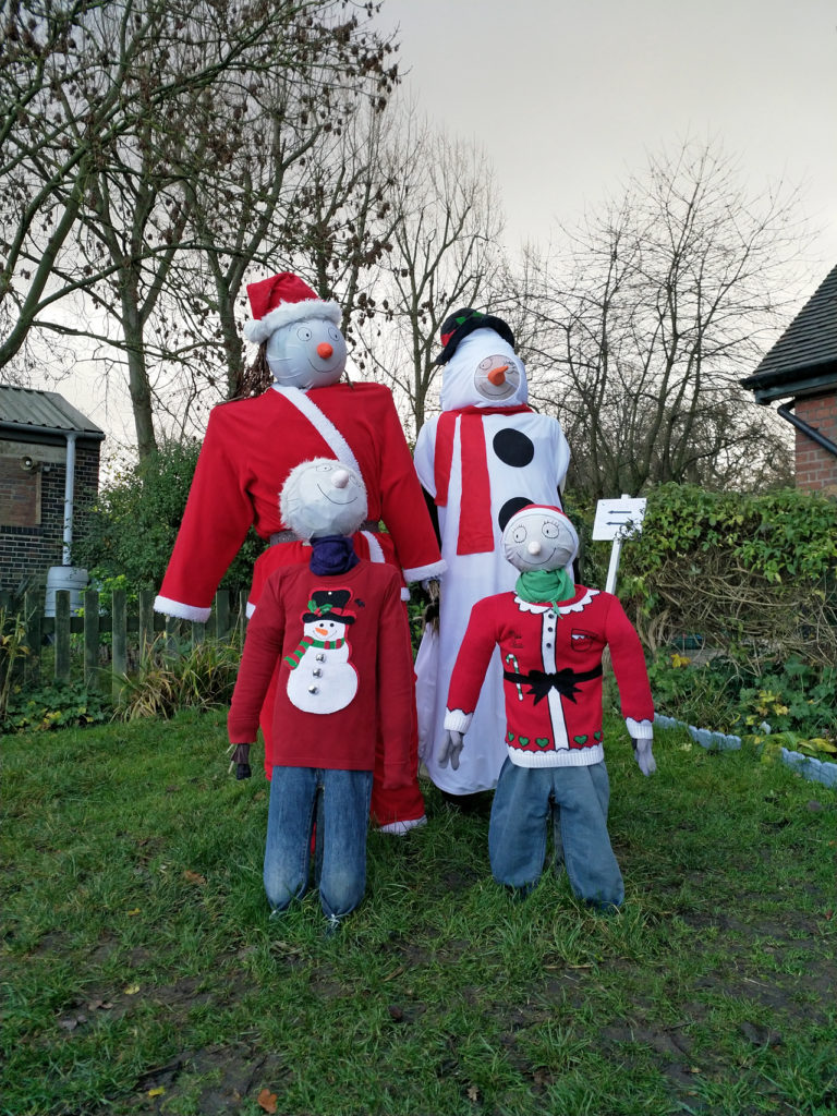 Seasonal scarecrows at Woodlands Farm