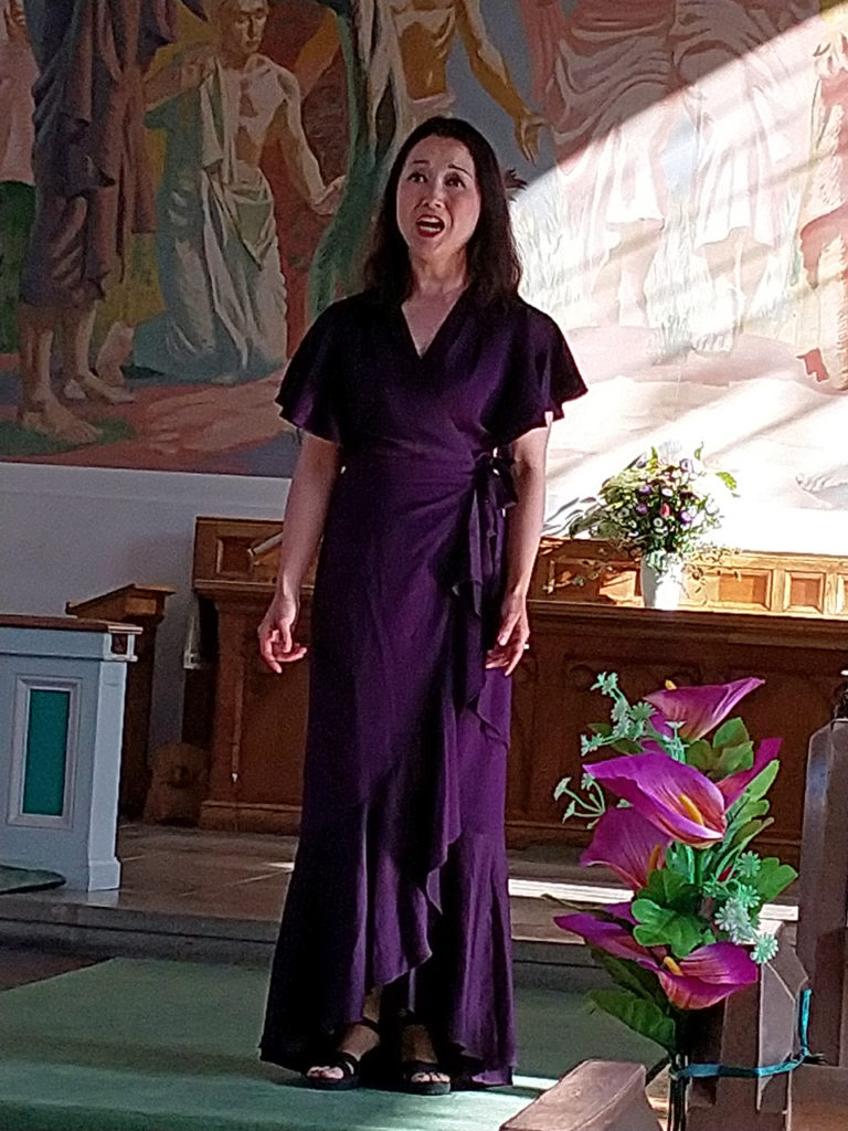 Angela Yang performing at Woolwich Opera Works' Songs of September at All Saints Shooters Hill 