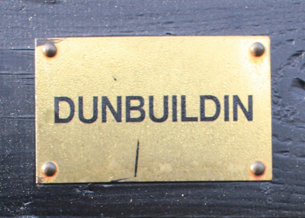 Brass name plate on Gordon and Dee's self-built house